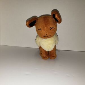 Nintendo Pokemon Eevee 8" Fox Plush Stuffed Animal Toy Tomy Eyes Closed 2017